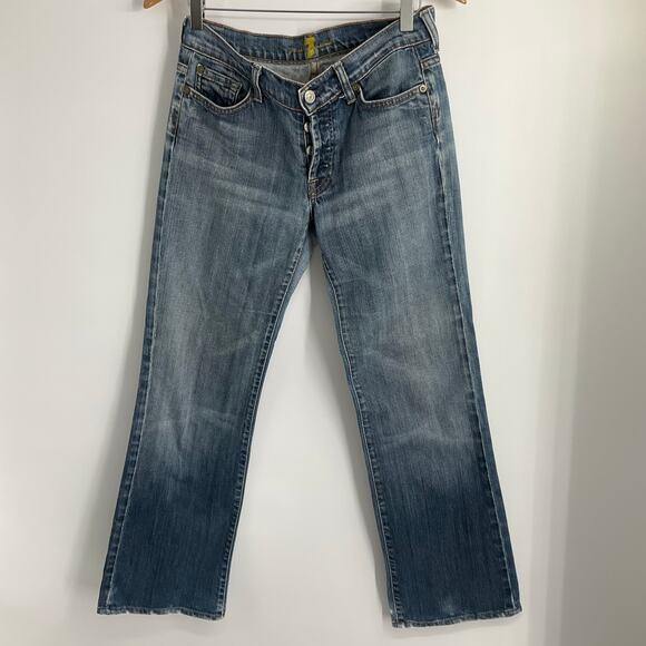 7 FOR ALL MANKIND Y2K 90s BOY CUT Jeans Size 28 Medium Straight - Picture 12 of 12